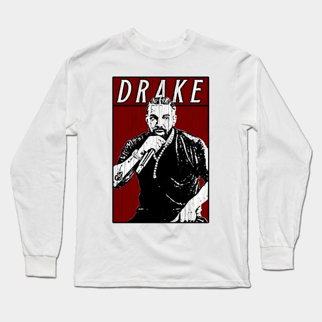 Vintage Retro Drake Long Sleeve T-Shirt by Projectup